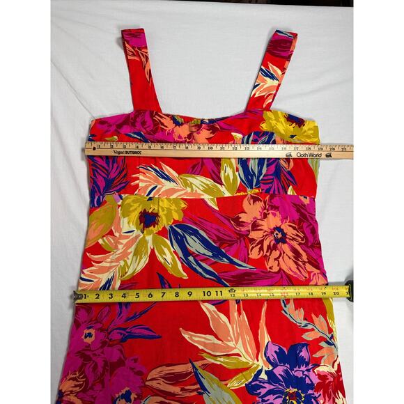 1 State Red Floral Dress Size XL Maxi Straps Boho - Picture 4 of 11